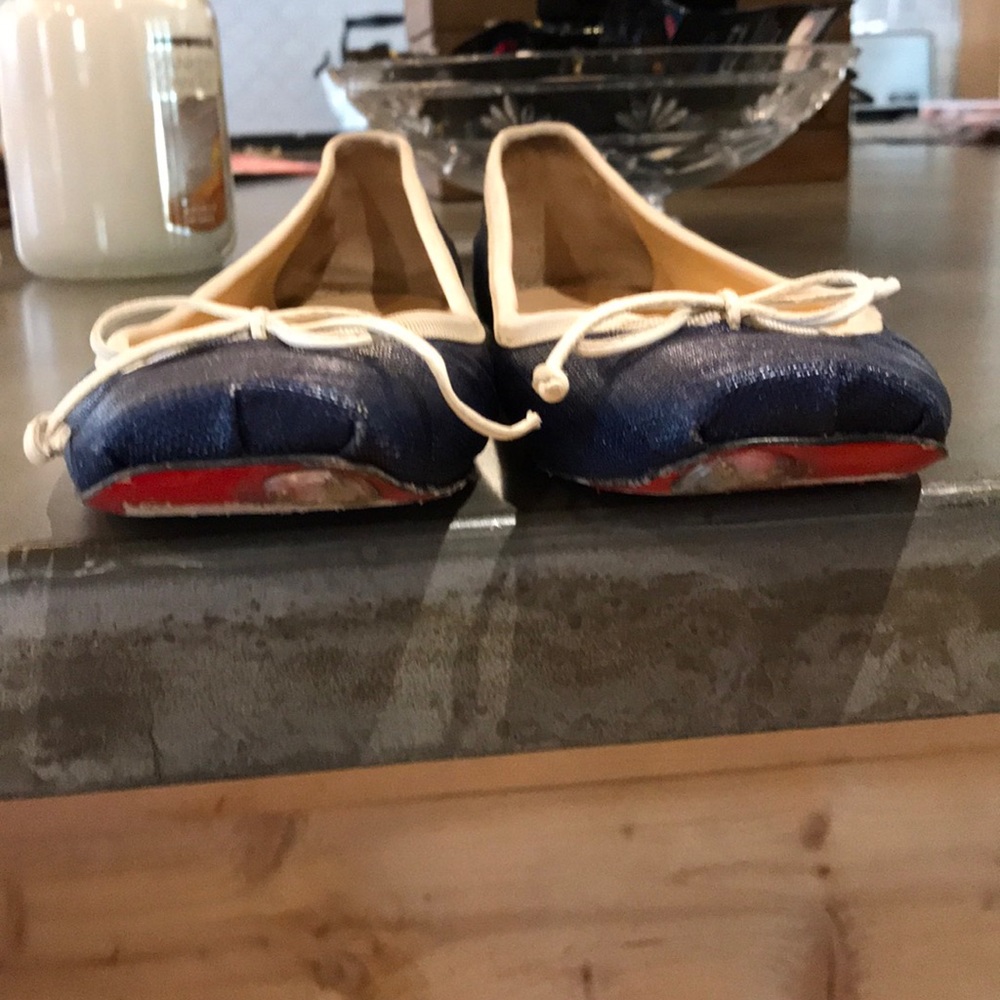 Blue and white flats